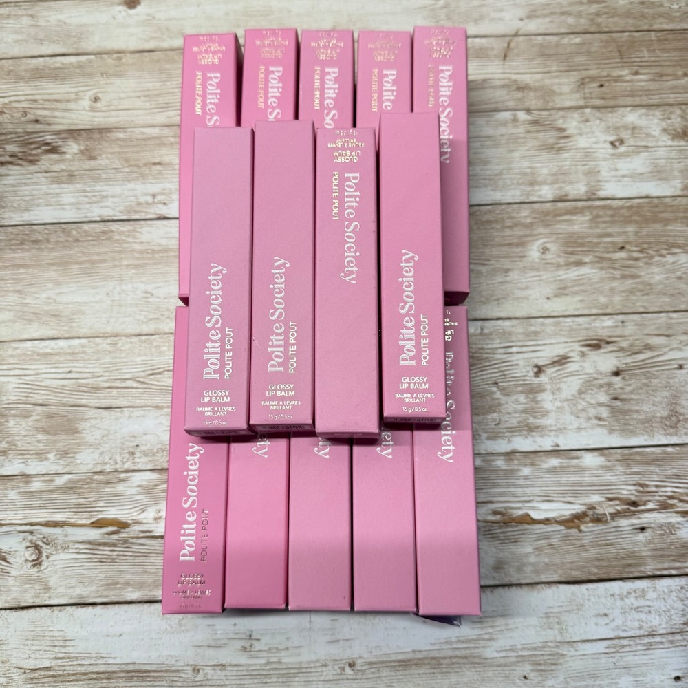 24 Polite Society Polite Pout Glossy Lip Balm Women 15g 0.5oz Pink Hydrating